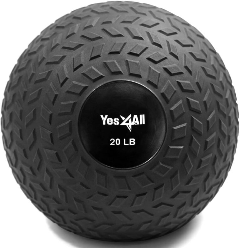 Black 20 lb Yes4All slam ball with textured surface