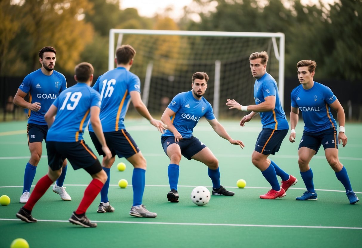 A team of players in a goalball match strategize and execute unique rules and tactics to maximize their team play