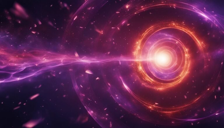Abstract cosmic illustration of a bright light surrounded by swirling energy